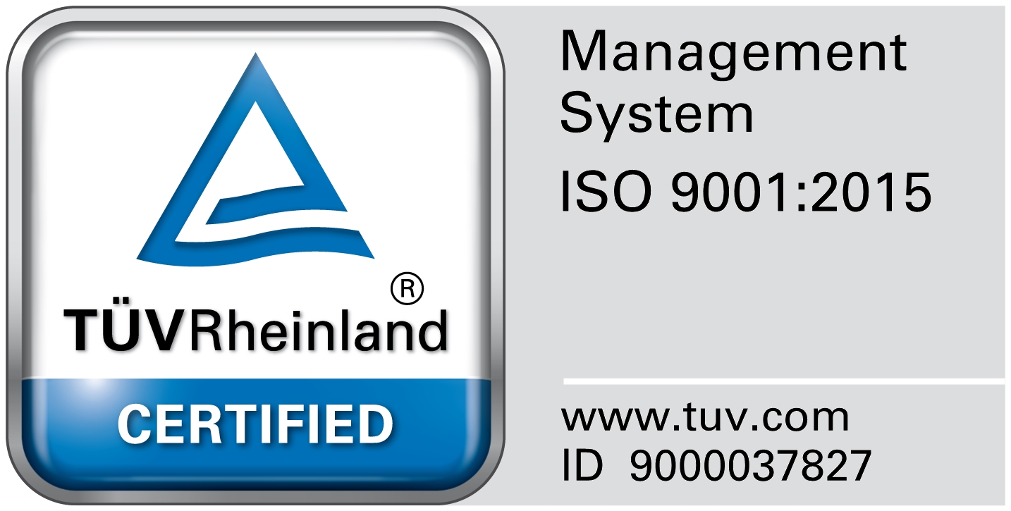 TÜV Rheinland ISO 9001:2015 Certified